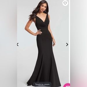Black formal satin gown